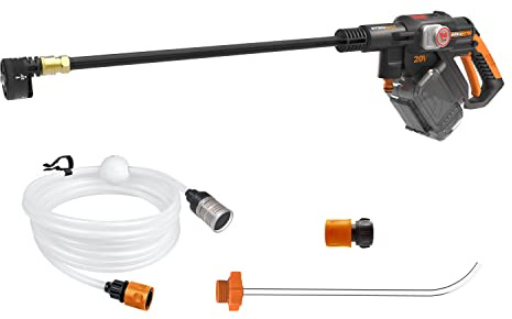 WORX Nitro HydroShot WG633E.9 20V High-Flow Cordless Portable Pressure Cleaner Power Washer with Brushless Motor Up to 56 Bar Pressure Multi-Spray Nozzle & Accessories (No Battery or Charger)