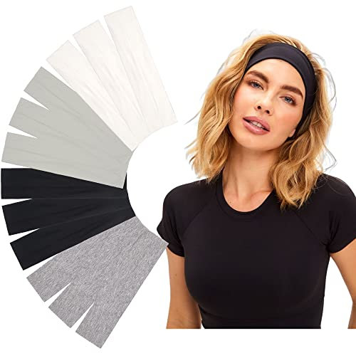 MiDoDo 12 stück Sport Damen und Herren Stirnband Haarband für Jugendliche rutschfeste Schweißableitendes Stretch Kopfband für Sport, Yoga, Tanzen, Laufen, Radfahren