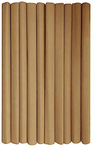 Interdruk - Crepe Paper Rolls for Kids, DIY and Decorations - Pack of 10 Reels (50cm x 200cm, 28g/m2) - 32 Golden, 32 Gold