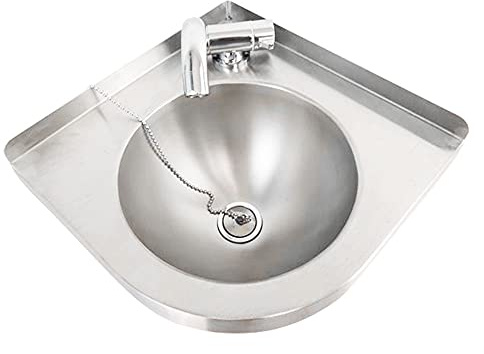Triangular Stainless Steel Sink,Bathroom Sink Wall Mount Corner Small Sink,Corner Sink Mini Vanity Space Kitchen Sink Basin for Kitchen Bathroom Lavatory, Single Bowl Sink (with Faucet GR-S088)