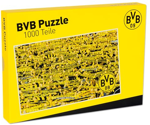 BVB Puzzle 1000 Teile, exklusiv Amazon, Wimmelbild Südtribüne, schwarzgelb