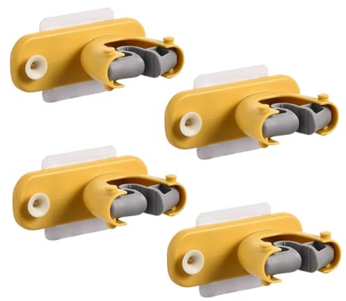 Angoily 4pcs Wall Mounted Mop Broom Holder Hook Rack Mop Hanger Broom Organizer for Bathroom Cleaning Storage