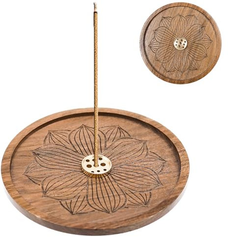 Holzlotus Räucherstäbchenhalter, Handgefertigter Brenner, Lotus Incense Holder, für Heimdekoration, Wohnzimmer, Yoga