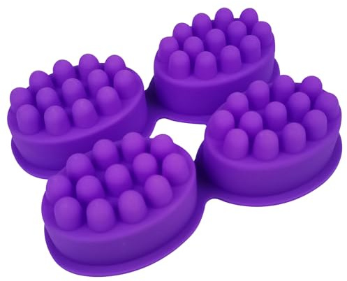 Moldes De Jabón De Barra De Masaje De Silicona, Moldes De Jabón De Silicona Ovalados De 4 Cavidades, Moldes De Silicona Flexibles Y Antiadherentes, Molde De Jabón De Masaje Para Manualidades Caseras