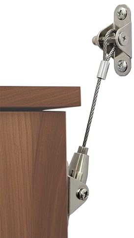6 Sets Anti Tip Furniture Anchors for Baby Proofing, Earthquake Straps, Furniture Secure to wall Anchors, Childproof and Home Safety, Adjustable 20in