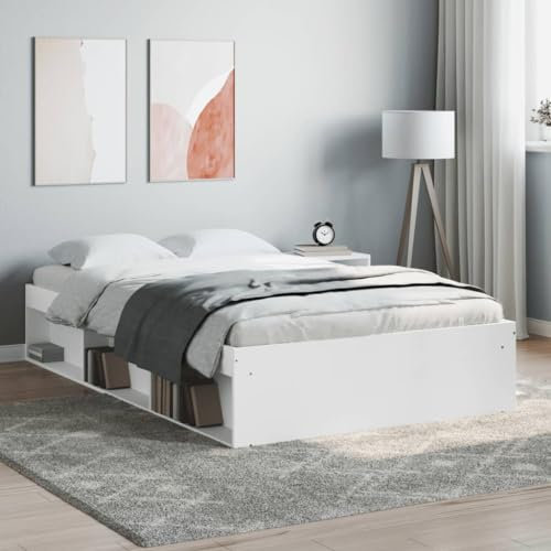 THOYTOUI Bettgestell, Bettsystem Bettrahmen Seniorenbett Betten Geeignet für Wohnung Hotel Gästezimmer Schlafzimmer Weiß 120x190 cm