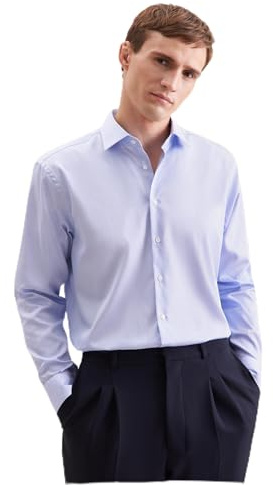 Seidensticker Herren Business Hemd - Regular Fit - Bügelleicht - Kent-Kragen - Langarm - 100% Baumwolle