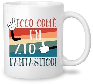 Yufansd Tazza Ceramica 350 ML Idea Regalo Zio Compleanno Natale Divertente 'Ecco Come un Zio Fantastico'