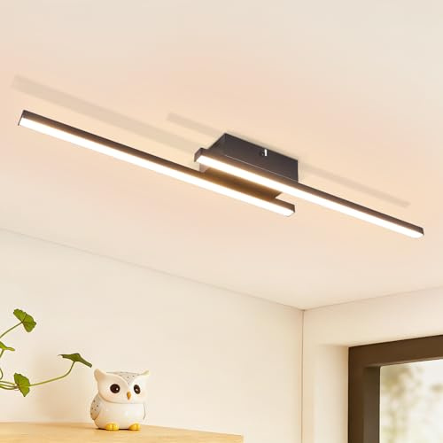 Glitzerlife LED taklampa svart 12W - kökslampa 3000K varmvit modern Korridor belysning 2 lågor för vardagsrum sovrum Matrum Balkongkällare Hall