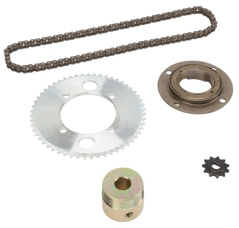 Tomotato Kit de Cadena 25H de 82 Eslabones, Piñón Trasero 11T de 55 Dientes, Piñón Trasero de 4 Orificios con Conector de 13 mm para Bicicletas de Bolsillo para Motocicletas Todoterreno