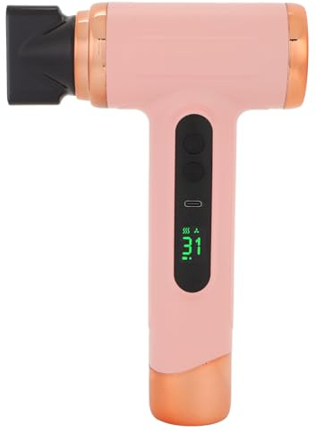 Sladdlös Hårfön, 15 600 MAh 200 W Höghastighets Minijonisk Fön, Lågt Brus och 2 Lägen med Temperaturskärm, för Hem, Sovsal, Resor, Rengöring Av Tangentbordselektronik (Rosaaktigt)