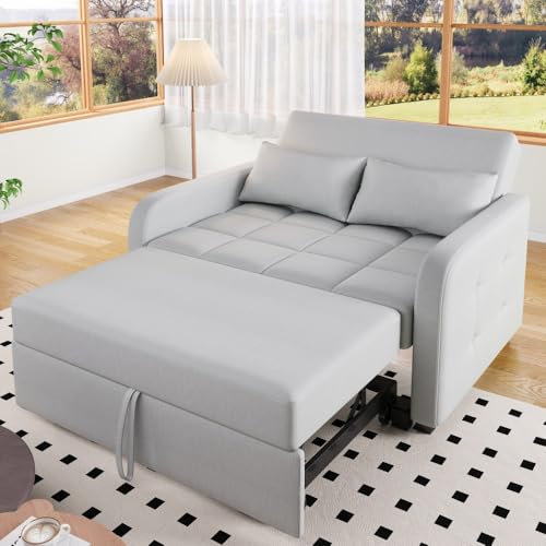 OCACA Multifunktionale Klapp-Sofa-Bett, Verstellbares Rückenteil Sofa, Ideal für kleine Wohnungen und Studentenwohnheime, 180x127 cm Komfort-Sofa-Bett (Altweiß)