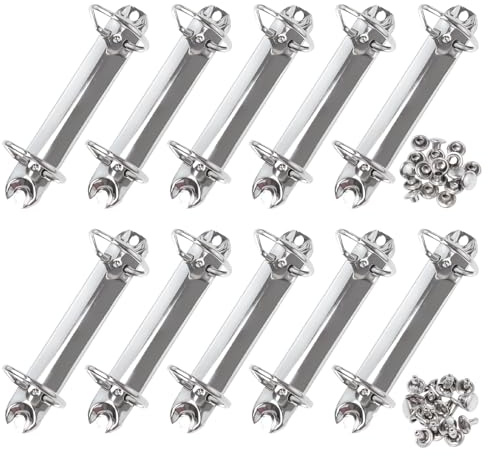 Sixfolo 10 Pezzi Meccanismi per Raccoglitori ad Anelli Kit di Ricambio Meccanismi a 2 Anelli Clip in Metallo a Forma di D con Viti Dadi per Conservare Carta,Raccoglitori,Agenda