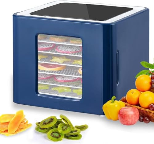 GXGSDM Small Vegetable And Fruit Dryer, 6 Trays Food Dehydrator Machine, Household Food Dryer, 450W Electric Food Dehydrator Machine, For Meats, Mushrooms, Fruits Vegetables(Blue)