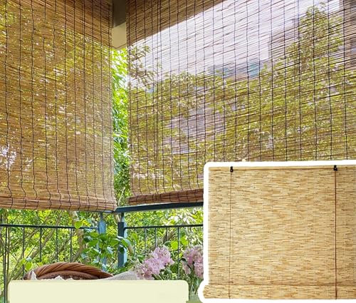 Tenda A Rullo In Bambù Da Esterno Tapparella In Bamboo Avvolgibili da Esterno Oscurante Curtains Blinds Tapparella in Bambu su Misura Tende Romane In Bambù, For La Privacy (80x120cm/31x47in)