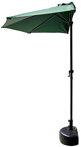 HUIBBGO Parasol de Jardin 2,7 m, Demi-Parasol Semi-Circulaire avec manivelle, Protection UV pour Jardin, Petite terrasse