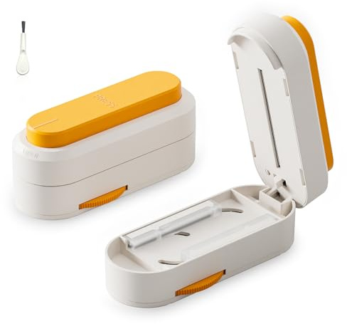 ONTERATE Coupe Comprimés pour Petits et Grands Comprimés, Coupe Médicaments Réglable Avec Lame de Protection Cachée, Pill Splitter Portable Coupant les Pillule en Deux à la Fois (Orange)