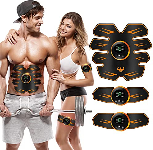 HONGXIAN Abdominales Electroestimulacion,ABS Muscular Abdominales Cinturón,Estimulación USB Recargable ABS Estimulador Muscular para Bdomen/Brazo/Piernas/Glúteos,8 Modos & 19 Intensidades