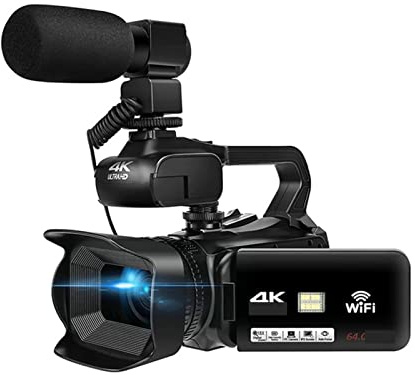 JOJIDE Video Camera, 64MP Digital Video Camera For Photography Full 4K 60FPS Vlog Camcorder Live Stream Webcam Auto Focus Video Recorder(256G SD Card,With MIC)
