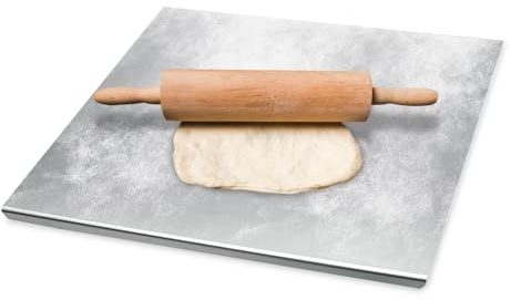 Avilia - Tagliere Acciaio Inox 40x50cm Antibatterico per Impastare e Cucina Professionale, Piano di lavoro igienico - per impastare Pane, Pizza, Dolci