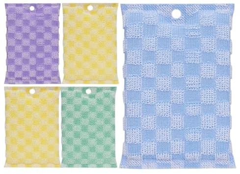 Aide au rinçage du fil résistant aux rayures | Chiffon éponge en fil métallique - Lingettes réutilisables double face pour évier, cuisinière, vaisselle, assiettes professionnelles