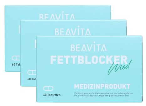 BEAVITA Fettblocker – vegan, zur Verringerung der Fettaufnahme aus der Nahrung, effektiv & sicher, hohe Fettbindekraft, gelatinefrei, glutenfrei, ohne Konservierungsstoffe, laktosefrei - 3x 60 Kapseln