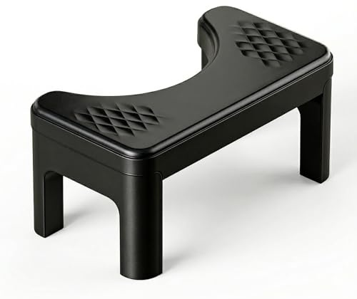 6.7 Inch Squatting Toilet Stool for Adults, Toilet Foot Pooping Stool for Bathroom, Non-Slip PottyStool for Pooping (Black)