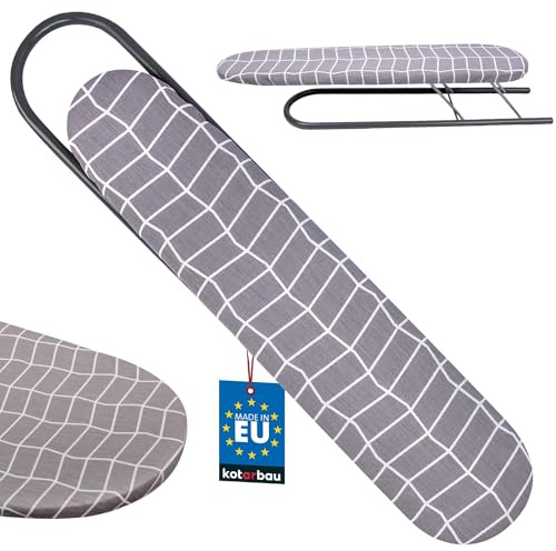 KOTARBAU® Jeannette Repassage Manches, Mini Planche a Repasser | 50 x 11 cm, Planche à Repasser Pliable, Housse Grise