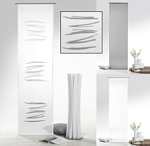 fashion and joy Flächenvorhang mit Farbverlauf in anthrazit grau Abstrakt inkl. Zubehör HxB 245x60 cm - Schiebegardine halbtransparent Modern Chic Gardine Typ415