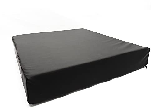 Obbocare - Anti-Dekubitus-Kissen aus laminiertem viskoelastischem Schaum. Schwarzes quadratisches anatomisches Kissen mit wasserdichtem und milbenabweisendem Bezug. 42x42x7CM.