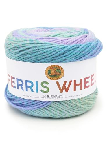 Lion Brand Yarn Company 217-606 Ferris Wheel Yarn, Cotton Candy, One Skein, Pink