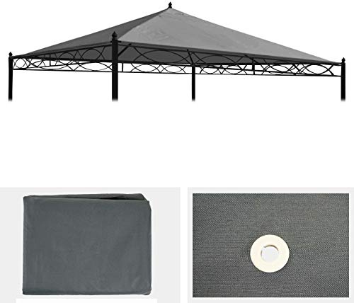 Telo di ricambio copertura tetto per gazebo Cadice poliestere 3x3m - grigio