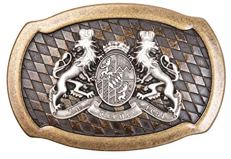 Tini - Shirts Bayernlöwen - Bayern-Wappen zweifarbig Gürtelschliesse - Buckle/Gürtelschnalle Tracht : Landeswappen - Grösse ca.: 8 x 5.5 cm
