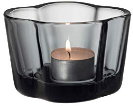 Iittala Alvar Aalto collection Windlicht, Glas, grau, 60mm