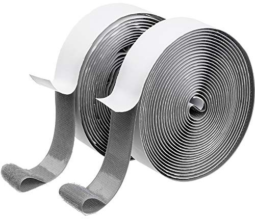 BRAVESHINE Klettband Selbstklebend Extra Stark, 30mm x 5m Grau | Klett Selbstklebend Doppelseitiges Klebeband mit Klettverschluss Klebeklett Selbstklebende Stark, Set Haken & Flausch