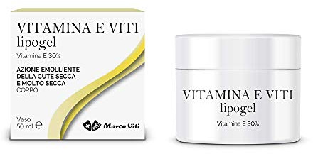 Marco Viti Vitamina E Lipogel, Vaso da 50 ml, Preparazione Topica con 30% α-Tocoferolo Acetato, Antiossidante e Idratante, Pelle Secca e Sensibile, Senza Profumo e Siliconi