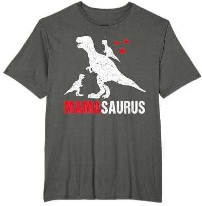 Muttertag Baby Mamasaurus Mama 2 Kinder Partnerlook Mutter T-Shirt