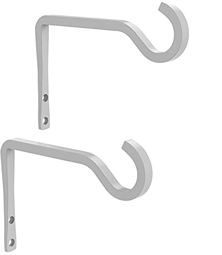 ENJY Wandhaken Blumenampel Metallwandmontierter Pflanzenhalterungskäfighaken, geeignet für Hängende Pflanze im Freien (Color : White)