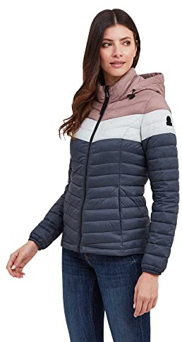 TOG24 Garriston Womens Quilted Lightweight Puffer Jacket, Hood Thermal Rain | 100% Nylon, Coat, Waterproof, Windproof, Insulated, Padded, Packable, Recycled fabric, Pockets, Full-length zip, Ribbed cuffs
