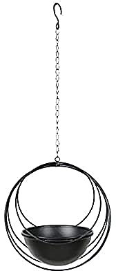 Appendini per piante sospese, fioriere sospese in metallo, fioriere a soffitto, cestini appesi con corde, vasi di fiori decorativi per interni ed esterni-Black