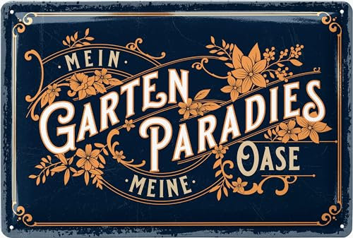 LANOLU Retro Blechschilder Garten Schild mit Spruch- nostalgische Dekoration als Gärtner Geschenke oder für Mama zum Muttertag - retro Deko vintage Metallschild Garten 20x30cm