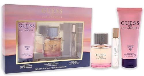 Guess Guess 1981 Los Angeles für Frauen, 3-teiliges Geschenkset, 96 ml, Eau de Toilette Spray, 198 g Eau de Toilette Spray, 198 g Bodylotion