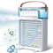 NTMY Portable Air Cooler, Personal Air Conditioner fan, USB Misting Humidifier for All Season Use with 4 Speeds & 3 Misting Levels, 7 Colors LED Light, 8H Timer, 1200ML Water Tank, Remote Control