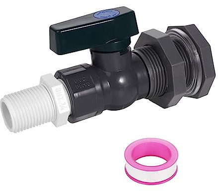 SAVITA Rain Barrel Faucet Kit, 3/4 inch Rain Barrel Spigot Kit with Bulkhead Connector and Thread Sealing Rain Barrel Spigot Adapter for Swimming Pools Tanks Bathtubs Garden Barrels