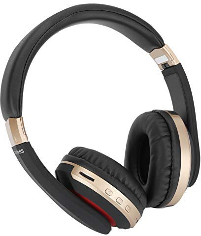 Auriculares para Juegos, Auriculares Plegables para Colocar sobre la Oreja Auriculares Estéreo Inalámbricos para Colocar sobre la Oreja con Micrófono Auriculares (Oro)