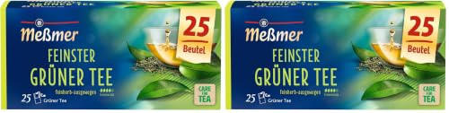 Meßmer Feinster Grüner Tee | herb-frisch | 25 Teebeutel | Vegan | Glutenfrei | Laktosefrei (Packung mit 2)