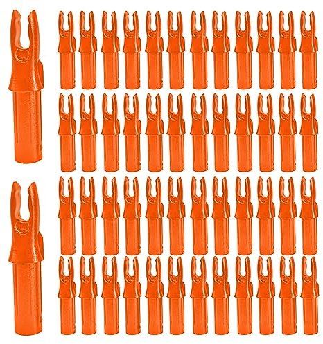 SVUPUE Cocca di Freccia, 50 Pezzi Freccia Plastica Nock per aste da 6,2 mm di Diametro (Arancia…)