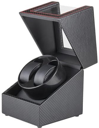 LOVIVER Automatische Uhrenbeweger-Box, Uhren-Display-Box, Zwei Modi, Uhrenhalter, Uhrenbeweger für Automatikuhren für den Schreibtisch,