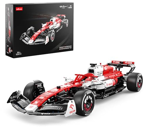 rastar 94400 Technik F1 Bausatz für Alfa Romeo F1 Team Orlen C42 2022, 2306 Teile 1:8 mit 2 Motoren Groß Ferngesteuert Rennwagen Auto Klemmbausteine(Originalverpackung) (Static Version)