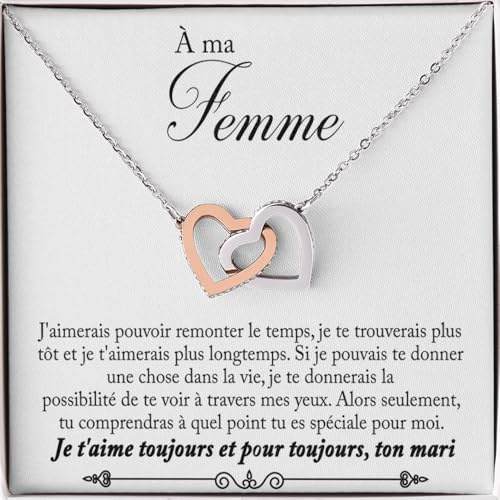 Bramart Collier pour femme Or, Argent - Idées cadeaux pour elle événement spécial, Anniversaire ou Noël - Coffret avec dédicace comprise